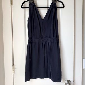 Purple dress beaded shoulders S